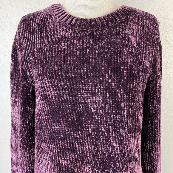Orvis Purple Polyester Chenille Sweater Size M EUC - Picture 2 of 8